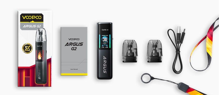 voopoo argus G2 vape device package includes